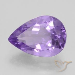 4.30 ct Violet Amethyst Stone, Natural Amethyst in Pear Facet Shape for Sale