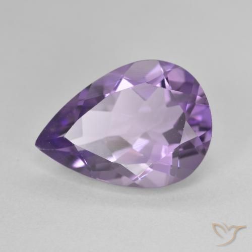 4.48ct Natural Medium Violet Amethyst, Pear Shape, VVS