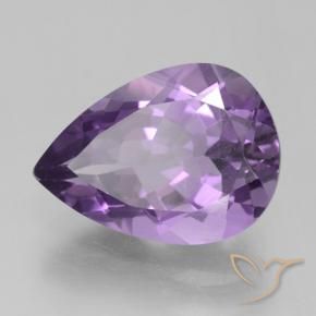 4.63 ct Violet Amethyst Stone, Natural Amethyst in Pear Facet Shape for Sale