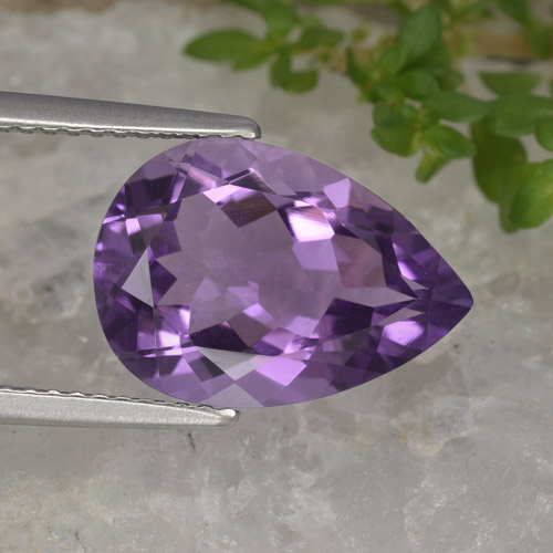 Eggplant Violet Amethyst Gem - 4.7ct Pear Facet (ID: 463407)