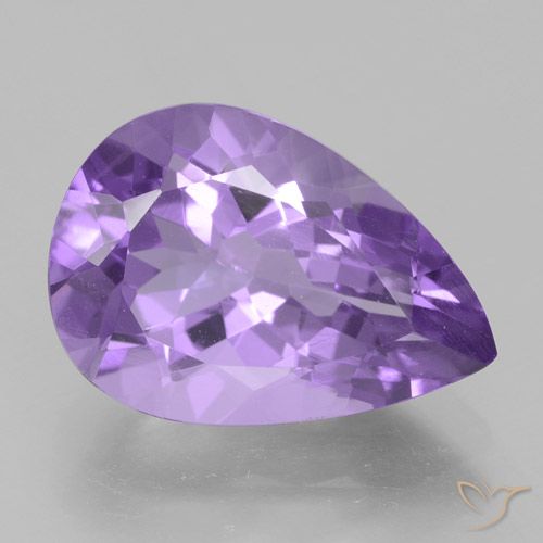 4.39ct Natural Medium Violet Amethyst, Pear Shape, VVS