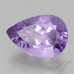 4.39 ct Violet Amethyst Stone, Natural Amethyst in Pear Facet Shape for Sale