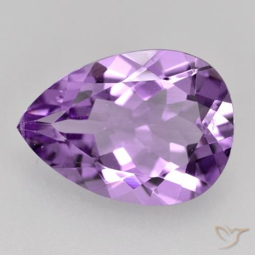 4.31 ct Violet Amethyst Gemstone, Amethyst Gem in Pear Facet Shape for Sale.