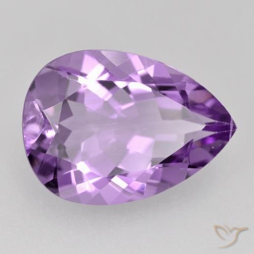 4.31 ct Violet Amethyst Stone, Natural Amethyst in Pear Facet Shape for Sale