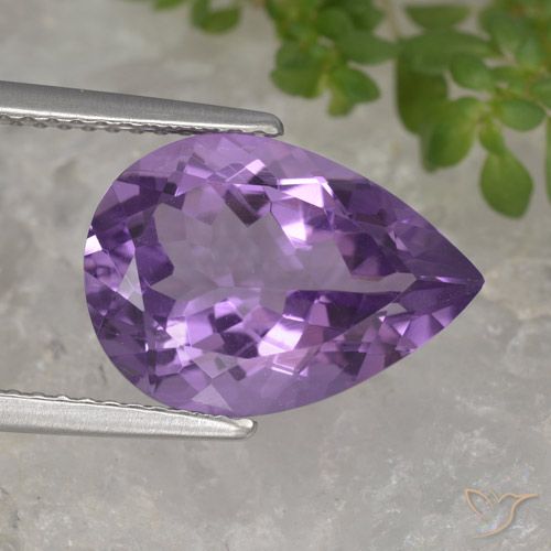 4.67ct Natural Deep Purplish Violet Amethyst, Pear Shape, VVS