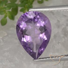4.67 ct Violet Amethyst Stone, Natural Amethyst in Pear Facet Shape for Sale