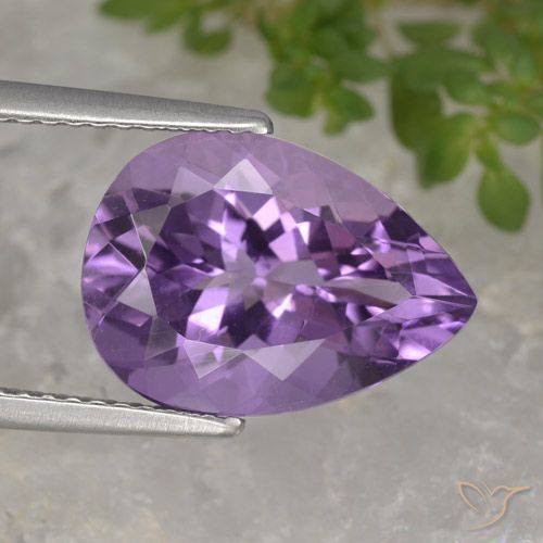 4.69ct Natural Purplish Violet Amethyst, Pear Shape, VVS