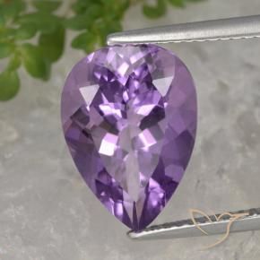 4.69 ct Violet Amethyst Stone, Natural Amethyst in Pear Facet Shape for Sale