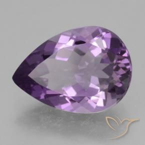 4.09 ct Violet Amethyst Stone, Natural Amethyst in Pear Facet Shape for Sale