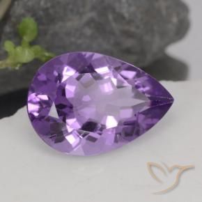 4.51 ct Violet Amethyst Stone, Natural Amethyst in Pear Facet Shape for Sale