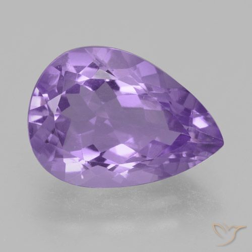 4.42ct Natural Medium Violet Amethyst, Pear Shape, VVS