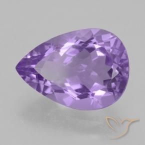 4.42 ct Violet Amethyst Stone, Natural Amethyst in Pear Facet Shape for Sale