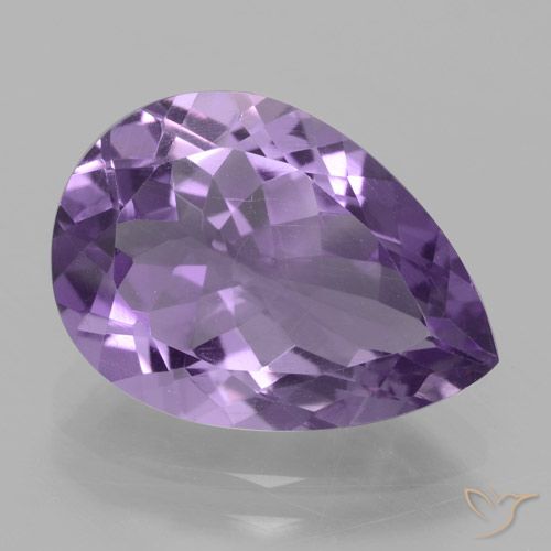 4.41ct Natural Light Violet Amethyst, Pear Shape, VVS
