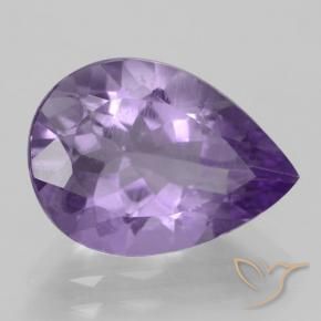 4.22 ct Violet Amethyst Stone, Natural Amethyst in Pear Facet Shape for Sale