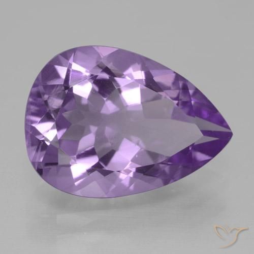 4.05 ct Violet Amethyst Stone, Natural Amethyst in Pear Facet Shape for Sale