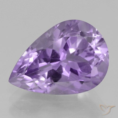 4.91ct Natural Medium Violet Amethyst, Pear Shape, VVS