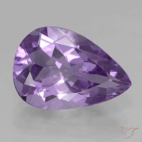 3.88ct Natural Deep Violet Amethyst, Pear Shape, VVS