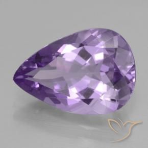 3.88 ct Violet Amethyst Stone, Natural Amethyst in Pear Facet Shape for Sale