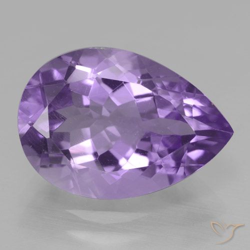 4.64ct Natural Medium Violet Amethyst, Pear Shape, VVS