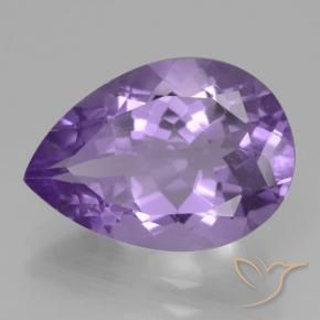 4.64 ct Violet Amethyst Stone, Natural Amethyst in Pear Facet Shape for Sale