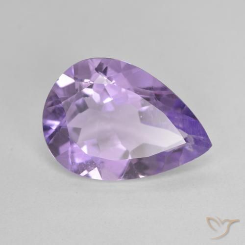 4.03 ct Violet Amethyst Stone, Natural Amethyst in Pear Facet Shape for Sale