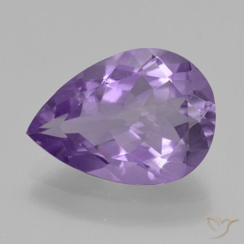 4.02ct Natural Medium Violet Amethyst, Pear Shape, VVS