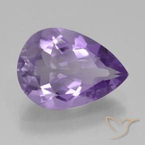 4.02 ct Violet Amethyst Stone, Natural Amethyst in Pear Facet Shape for Sale