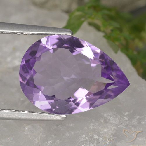 4.25ct Natural Pinkish Violet Amethyst, Pear Shape, VVS