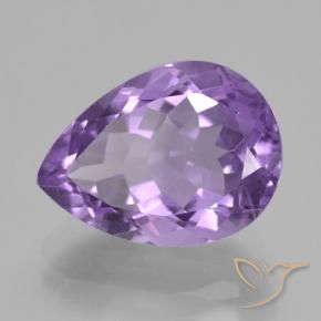 5.08 ct Violet Amethyst Stone, Natural Amethyst in Pear Facet Shape for Sale