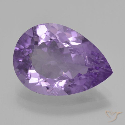 4.43ct Natural Medium Violet Amethyst, Pear Shape, VVS