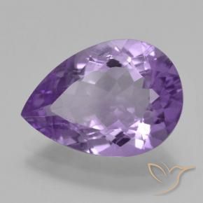 4.43 ct Violet Amethyst Stone, Natural Amethyst in Pear Facet Shape for Sale