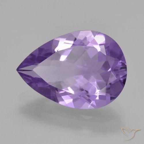 3.57 ct Violet Amethyst Stone, Natural Amethyst in Pear Facet Shape for Sale