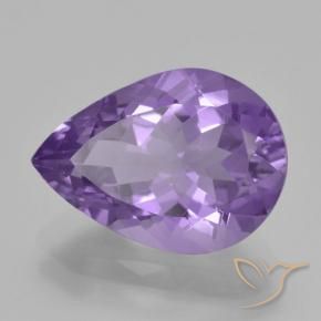 4.79 ct Violet Amethyst Stone, Natural Amethyst in Pear Facet Shape for Sale