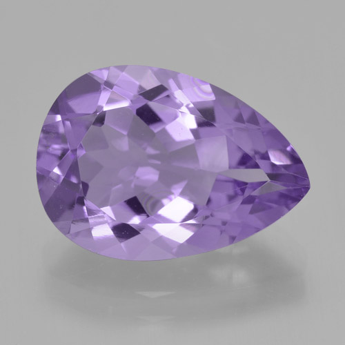 Violeta claro medio Amatista Gema - 4.8ct Corte en forma de pera (ID: 465248)