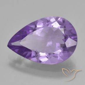 4.27 ct Violet Amethyst Stone, Natural Amethyst in Pear Facet Shape for Sale
