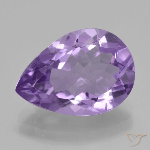 4.53ct Natural Medium Violet Amethyst, Pear Shape, VVS