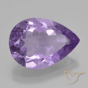 4.53 ct Violet Amethyst Stone, Natural Amethyst in Pear Facet Shape for Sale
