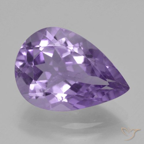 4.45ct Natural Medium Violet Amethyst, Pear Shape, VVS