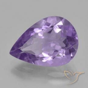 4.45 ct Violet Amethyst Stone, Natural Amethyst in Pear Facet Shape for Sale