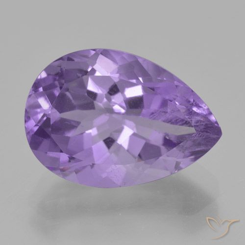 5.30ct Natural Medium Violet Amethyst, Pear Shape, VS