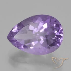 5.30 ct Violet Amethyst Stone, Natural Amethyst in Pear Facet Shape for Sale