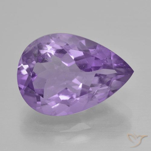 4.50ct Natural Medium Violet Amethyst, Pear Shape, VVS