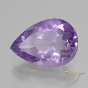 4.50 ct Violet Amethyst Stone, Natural Amethyst in Pear Facet Shape for Sale