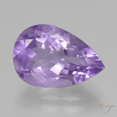 4.26ct Natural Medium-Light Violet Amethyst, Pear Shape, VVS