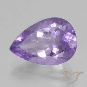 4.26 ct Violet Amethyst Stone, Natural Amethyst in Pear Facet Shape for Sale