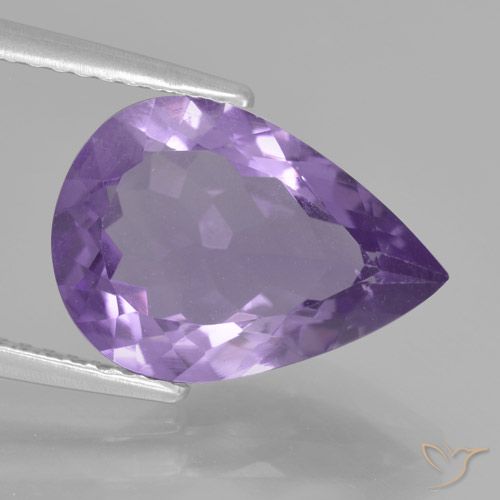 3.53ct Natural Light Violet Amethyst, Pear Shape, VVS