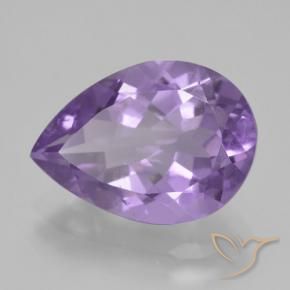4.47 ct Violet Amethyst Stone, Natural Amethyst in Pear Facet Shape for Sale