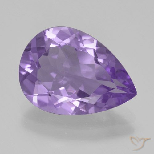 4.05ct Natural Medium Violet Amethyst, Pear Shape, VVS