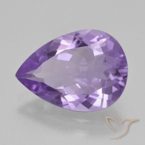 4.05 ct Violet Amethyst Stone, Natural Amethyst in Pear Facet Shape for Sale