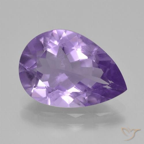 3.43ct Natural Light Violet Amethyst, Pear Shape, VS